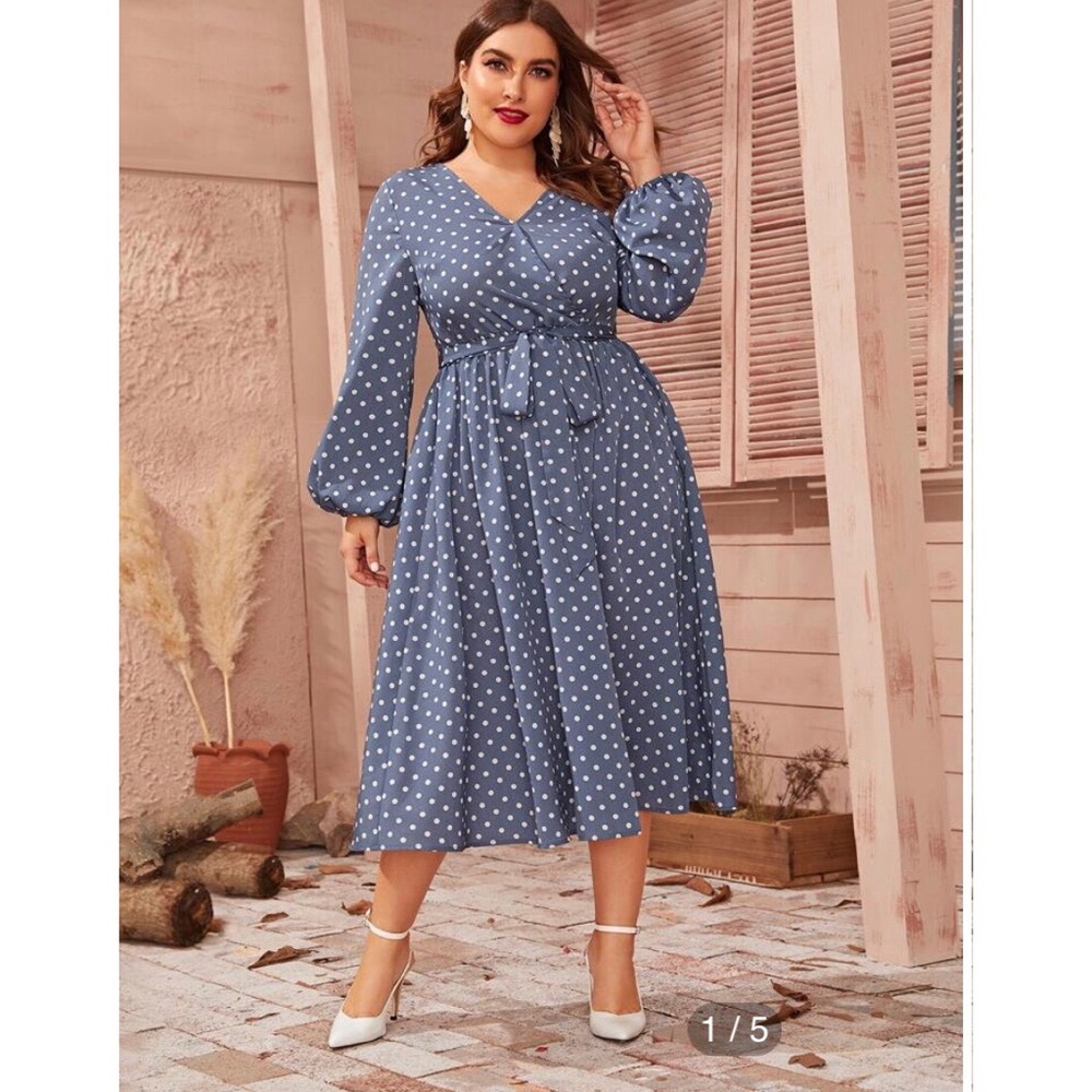 *BRAND NEW* SHEIN Polka Dot Belted Dress